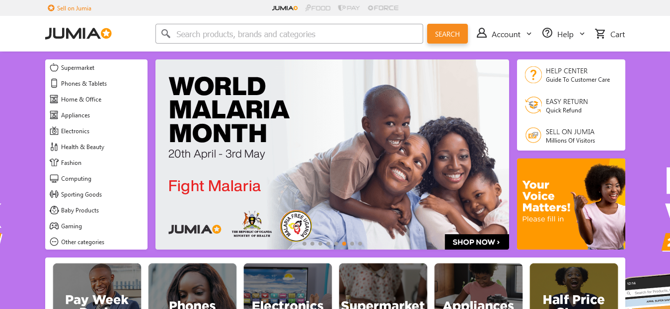 Jumia Uganda website