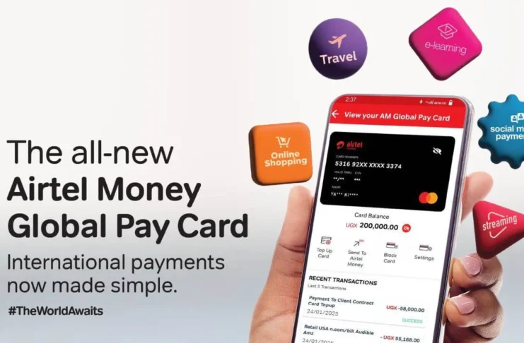 Airtel Money Virtual Mastercard for online shopping in Uganda, enabling easy payments on global e-commerce and streaming platforms without a bank account.